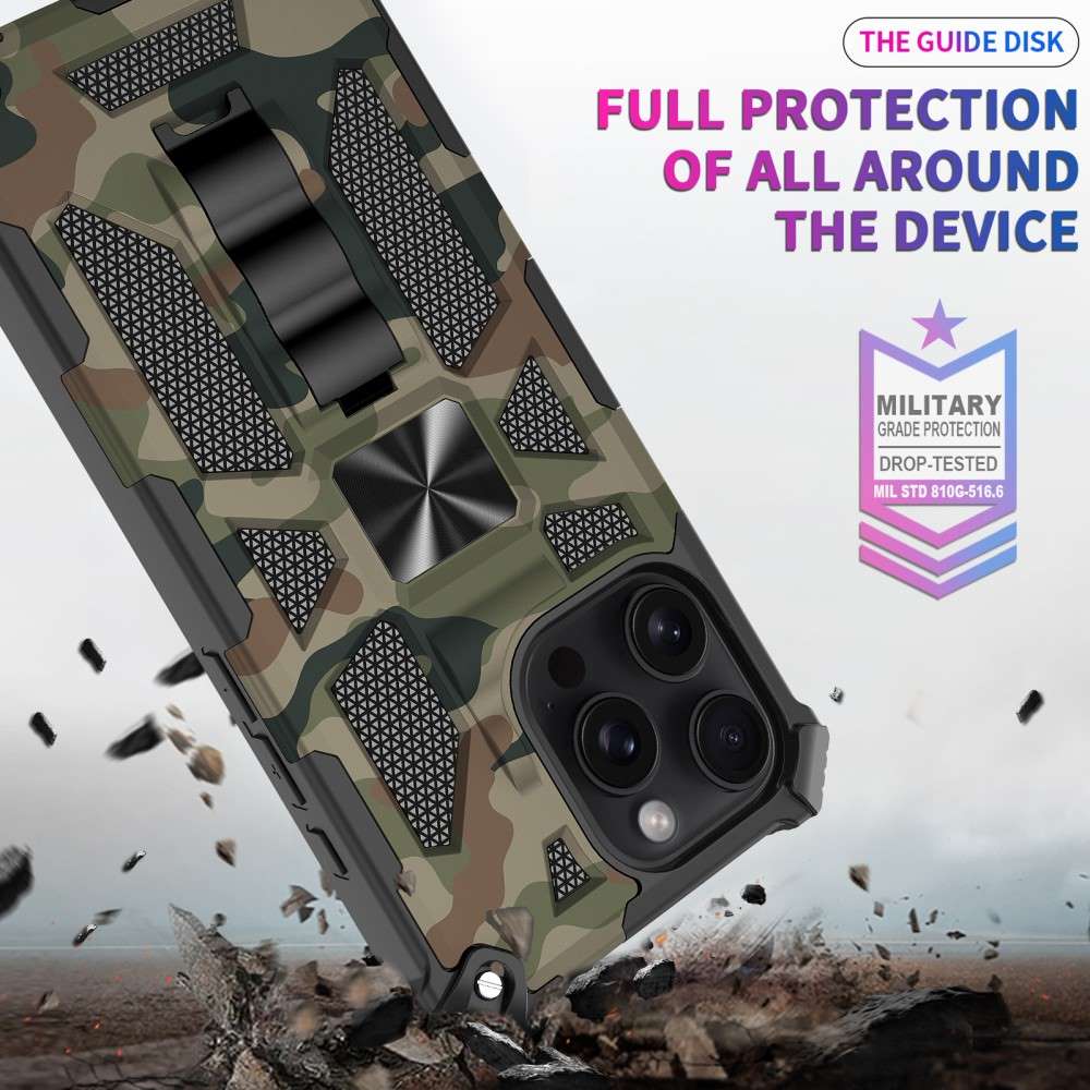 Outdoor Hülle für Apple iPhone 16 PRO MAX Camouflage Shockproof PC Schutzcover