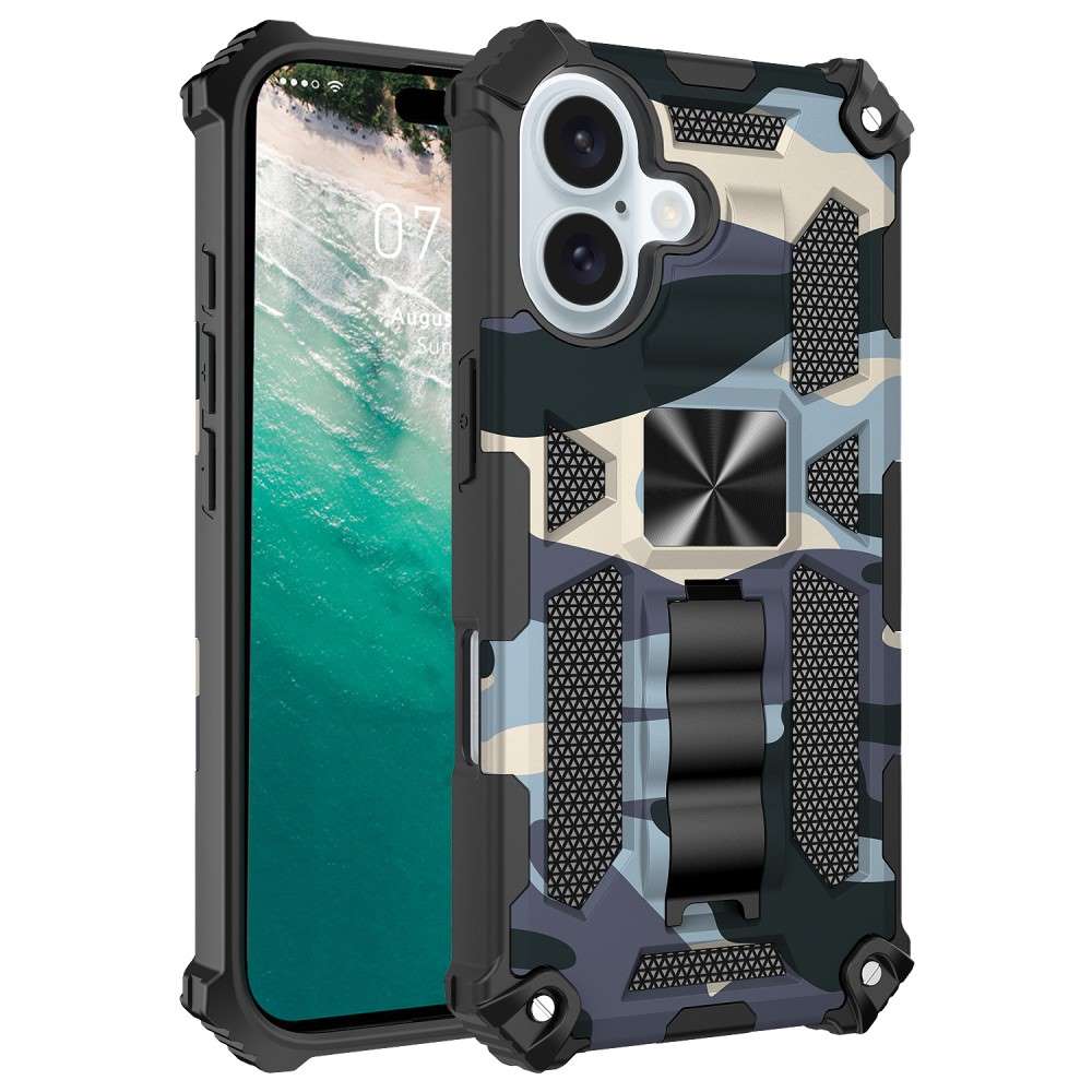 Outdoor Hülle für Apple iPhone 16 Camouflage Shockproof Schutz Cover Armor Kick