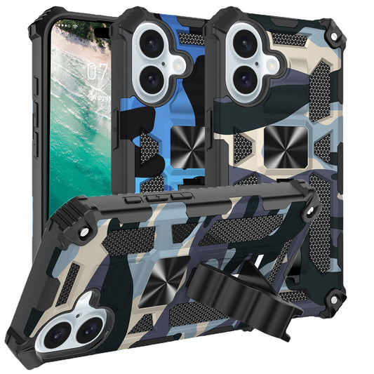 Outdoor Hülle für Apple iPhone 16 Camouflage Shockproof Schutz Cover Armor Kick