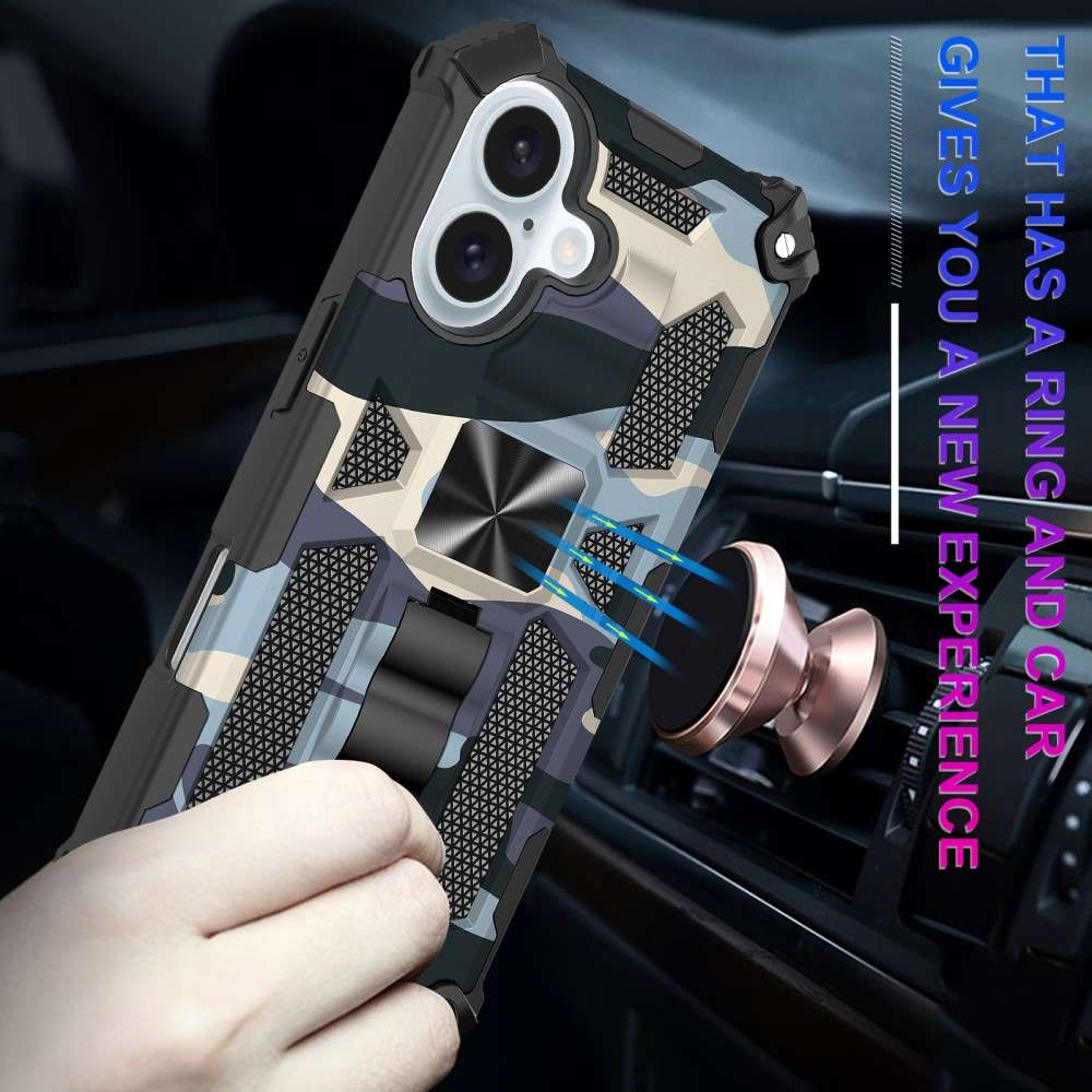 Outdoor Hülle für Apple iPhone 16 Camouflage Shockproof Schutz Cover Armor Kick