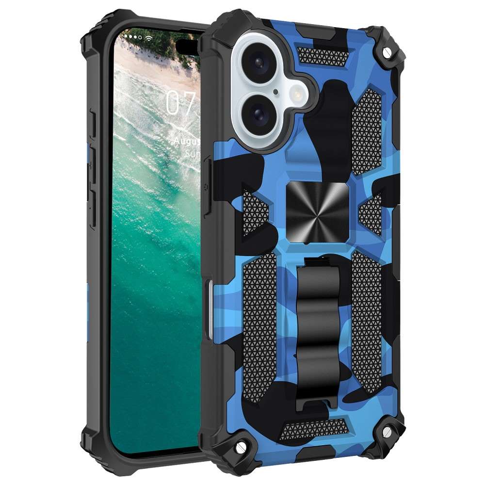 Outdoor Hülle für Apple iPhone 16 Camouflage Shockproof Schutz Cover Armor Kick