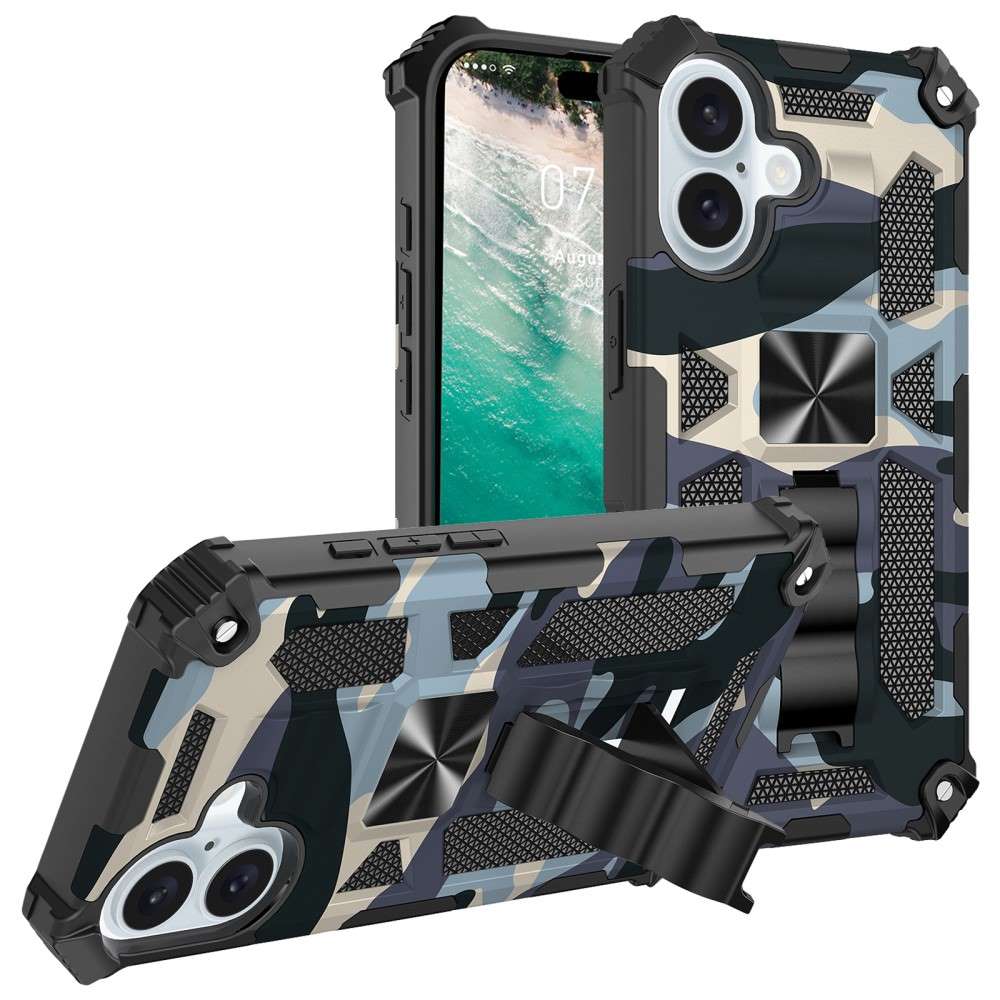 Outdoor Hülle für Apple iPhone 16 Camouflage Shockproof Schutz Cover Armor Kick