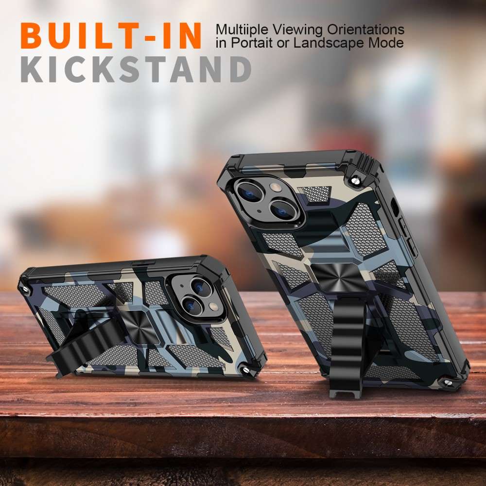 Outdoor Hülle für Apple iPhone 15 Camouflage Shockproof Schutz Cover Armor Kick