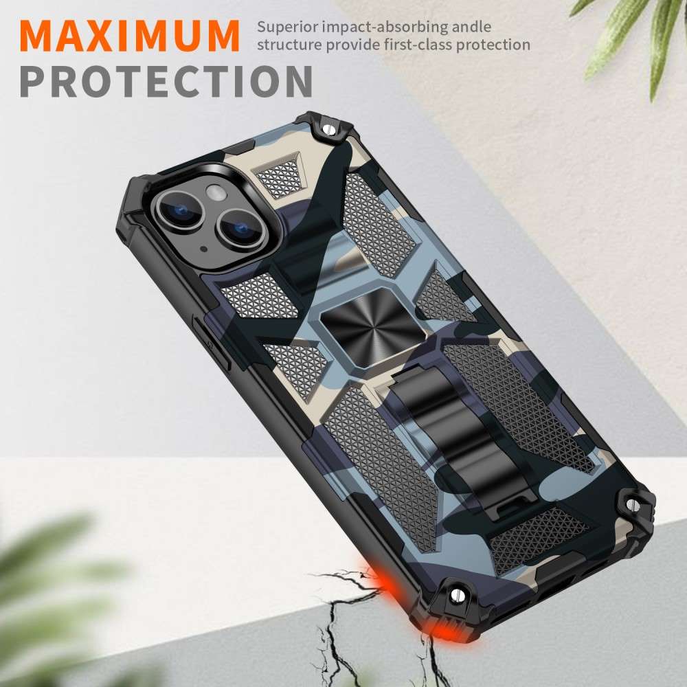 Outdoor Hülle für Apple iPhone 15 Camouflage Shockproof Schutz Cover Armor Kick