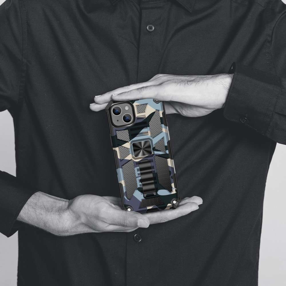 Outdoor Hülle für Apple iPhone 15 Camouflage Shockproof Schutz Cover Armor Kick