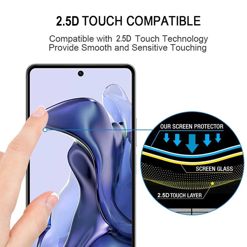 Schutzglas für XIAOMI MI 11T 11T PRO Full Cover Full Glue Tempered Glass Folie