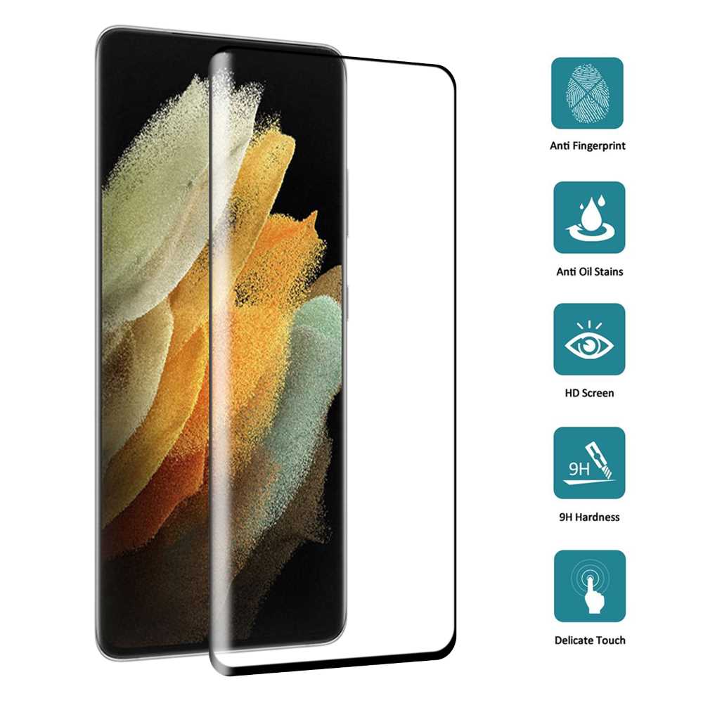 Schutzglas für SAMSUNG GALAXY S21 ULTRA Full Cover Full Glue Curved Tempered