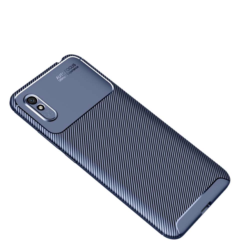 TPU Case für XIAOMI REDMI 9A Carbon Fiber Muster Shockproof Texture Hülle Cover