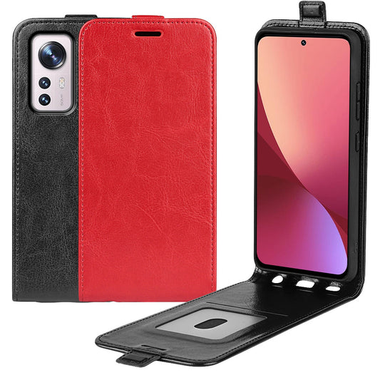 Handy Tasche für Xiaomi 12 12X Crazy Horse Klappetui Swipe Card Schutzhülle