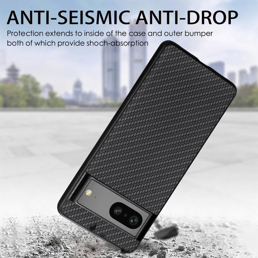 TPU Hülle für Google Pixel 7 Carbon Fiber Texture Optik Schutz Backcover Case