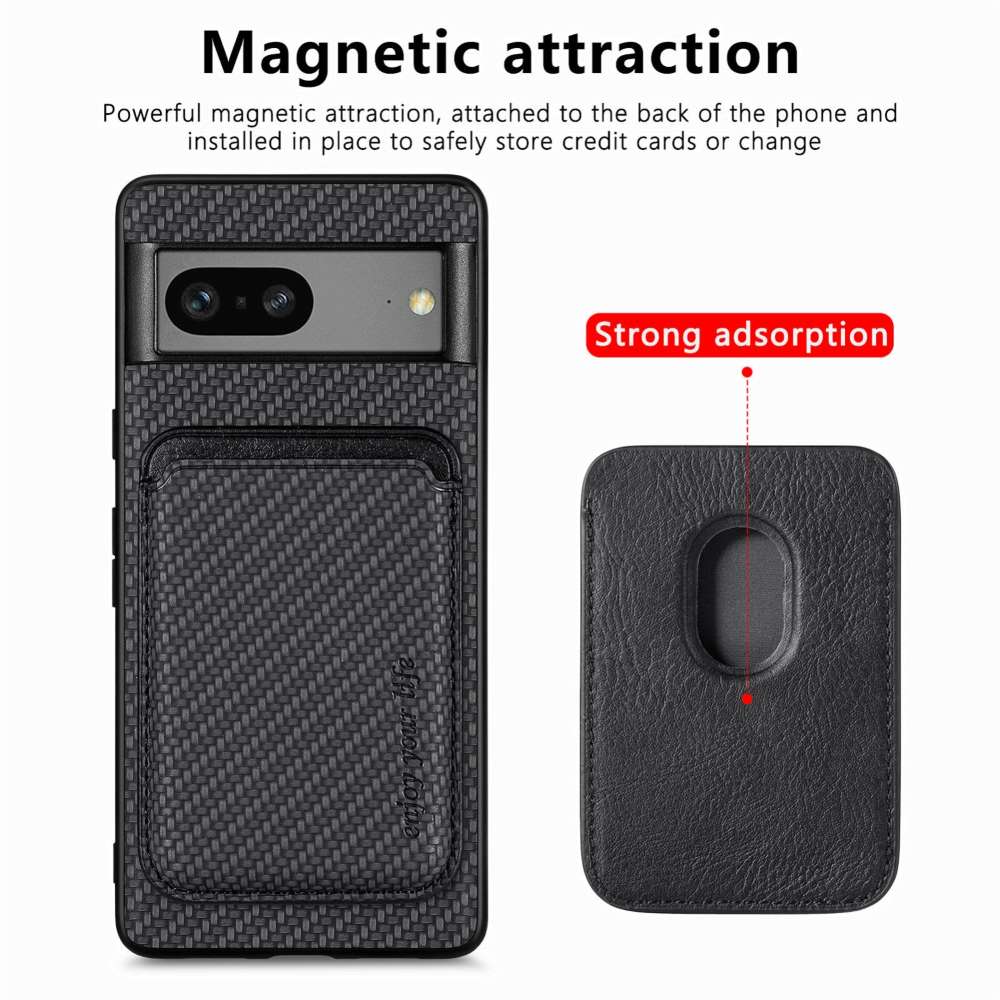 TPU Hülle für Google Pixel 7 Carbon Fiber Magnetic Bag Card Schutz Hülle Cover