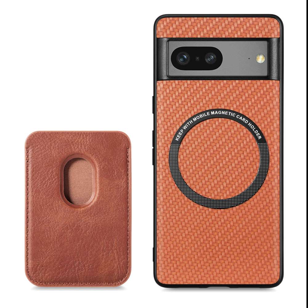 TPU Hülle für Google Pixel 7 Carbon Fiber Magnetic Bag Card Schutz Hülle Cover