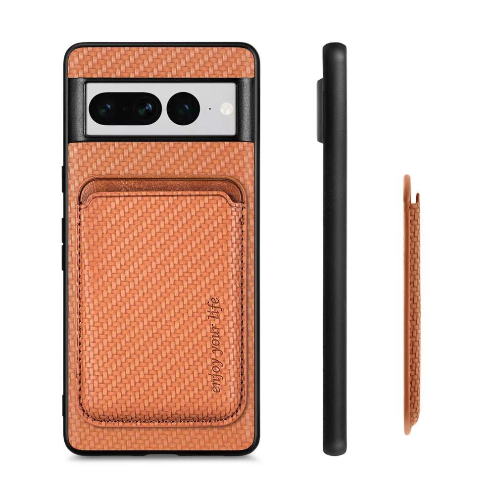 TPU Hülle für Google Pixel 7 PRO Carbon Fiber Magnet Bag Card Schutzhülle Cover