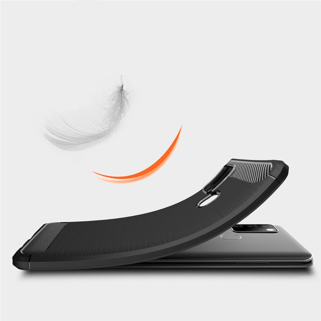 TPU Hülle für Samsung Galaxy A21s Carbon Fiber Skin Brushed Schutzcover Case