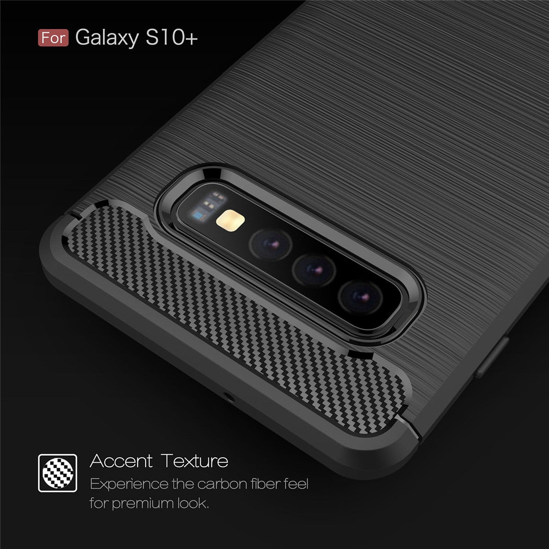 TPU Hülle für Samsung Galaxy S10 PLUS Carbon Fiber Skin Brushed Schutzcover Case