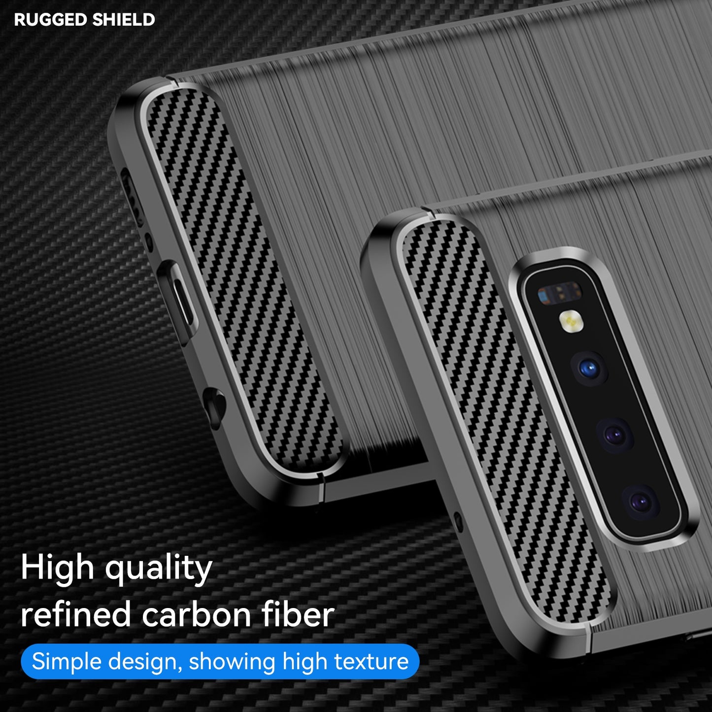 TPU Hülle für Samsung Galaxy S10 Carbon Fiber Skin Brushed Schutzcover Soft Case