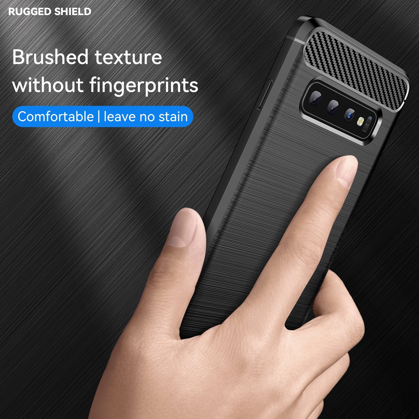 TPU Hülle für Samsung Galaxy S10 Carbon Fiber Skin Brushed Schutzcover Soft Case