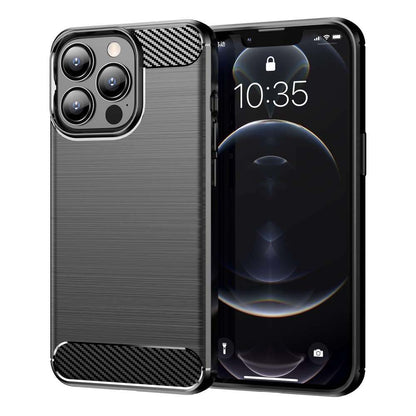 TPU Case für Apple iPhone 13 PRO MAX Carbon Fiber Skin Brushed Soft Schutz Hülle
