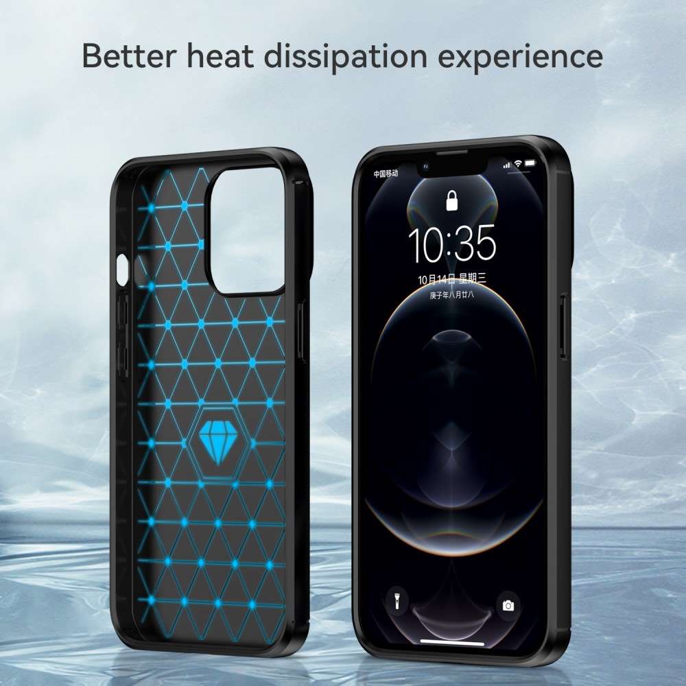 TPU Case für Apple iPhone 13 PRO MAX Carbon Fiber Skin Brushed Soft Schutz Hülle