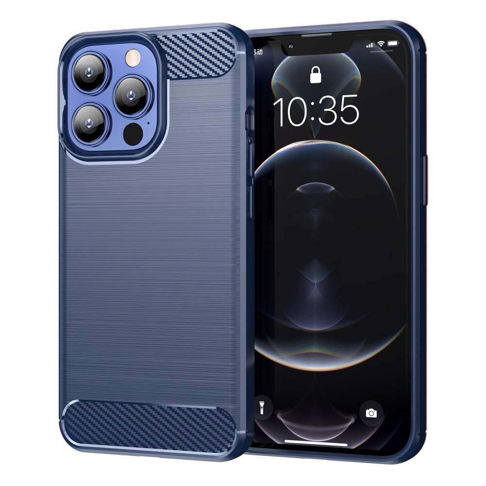 TPU Case für Apple iPhone 13 PRO MAX Carbon Fiber Skin Brushed Soft Schutz Hülle