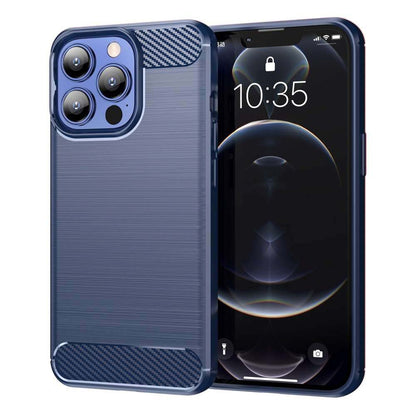 TPU Case für Apple iPhone 13 PRO MAX Carbon Fiber Skin Brushed Soft Schutz Hülle