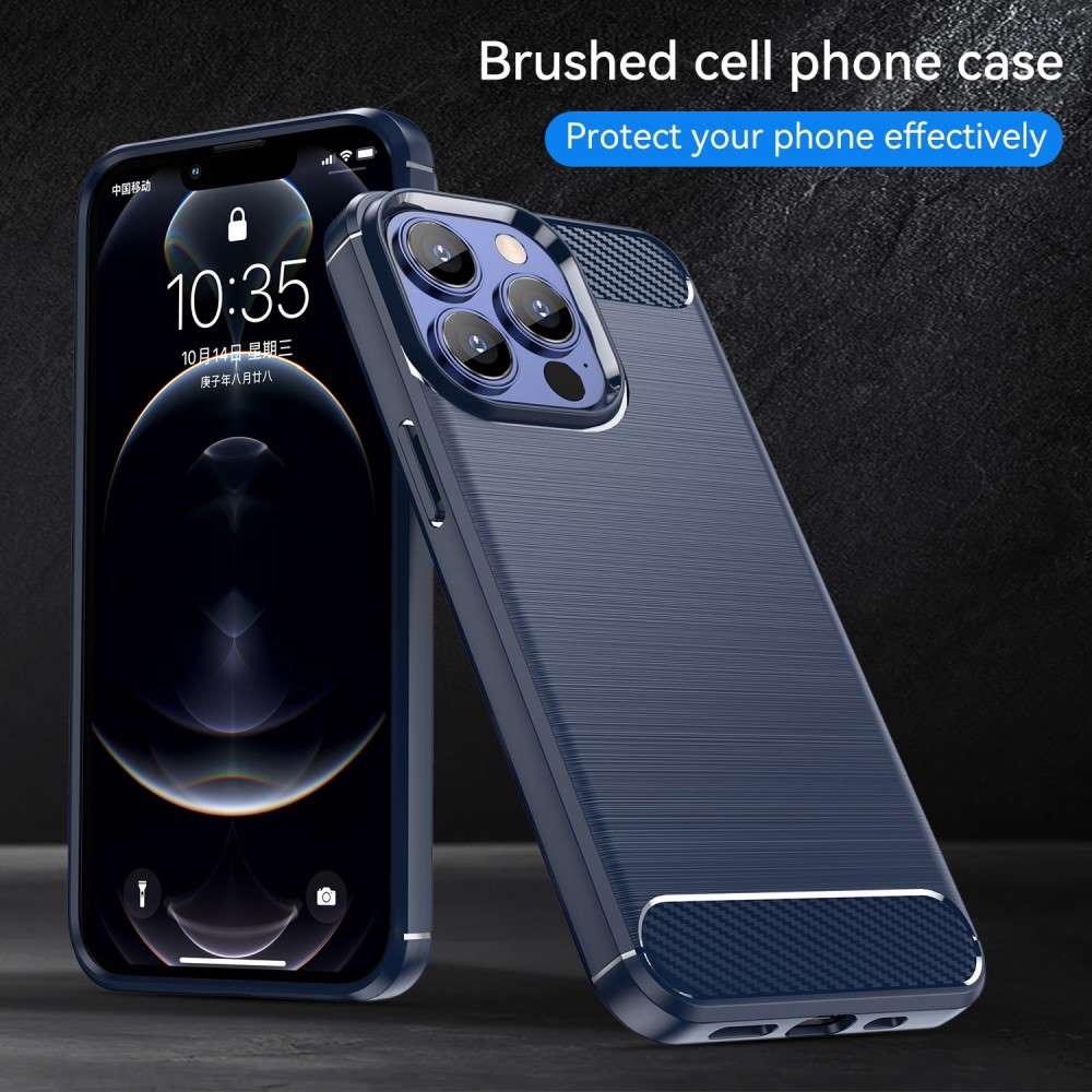 TPU Case für Apple iPhone 13 PRO MAX Carbon Fiber Skin Brushed Soft Schutz Hülle