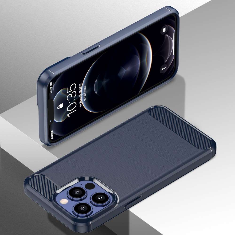TPU Case für Apple iPhone 13 PRO MAX Carbon Fiber Skin Brushed Soft Schutz Hülle