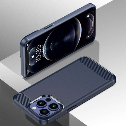 TPU Case für Apple iPhone 13 PRO MAX Carbon Fiber Skin Brushed Soft Schutz Hülle