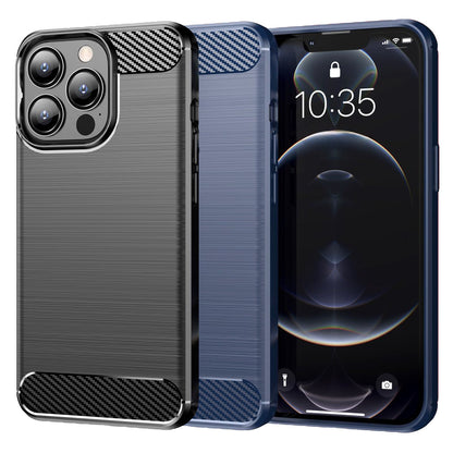 TPU Case für Apple iPhone 13 PRO MAX Carbon Fiber Skin Brushed Soft Schutz Hülle