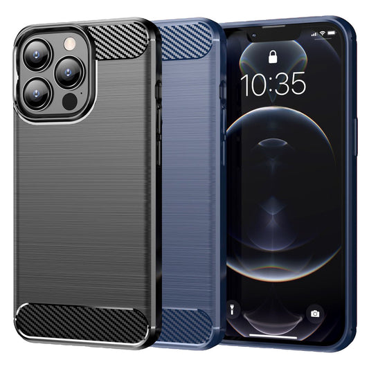 TPU Case für Apple iPhone 13 PRO MAX Carbon Fiber Skin Brushed Soft Schutz Hülle