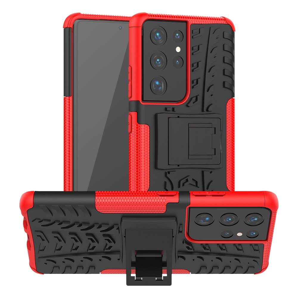 Outdoor Hülle für Samsung Galaxy S21 ULTRA Tire Rutschfest Stand PC TPU Case