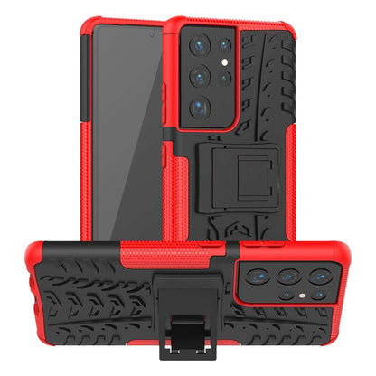 Outdoor Hülle für Samsung Galaxy S21 ULTRA Tire Rutschfest Stand PC TPU Case