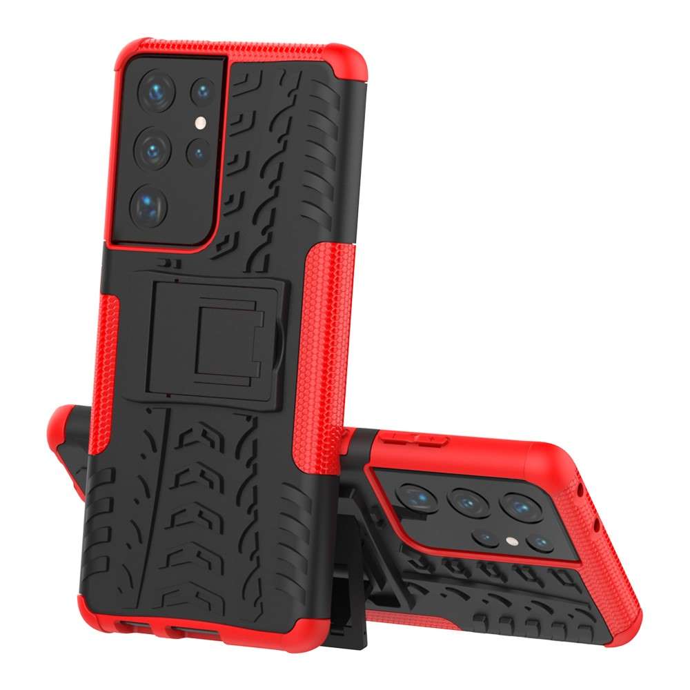 Outdoor Hülle für Samsung Galaxy S21 ULTRA Tire Rutschfest Stand PC TPU Case