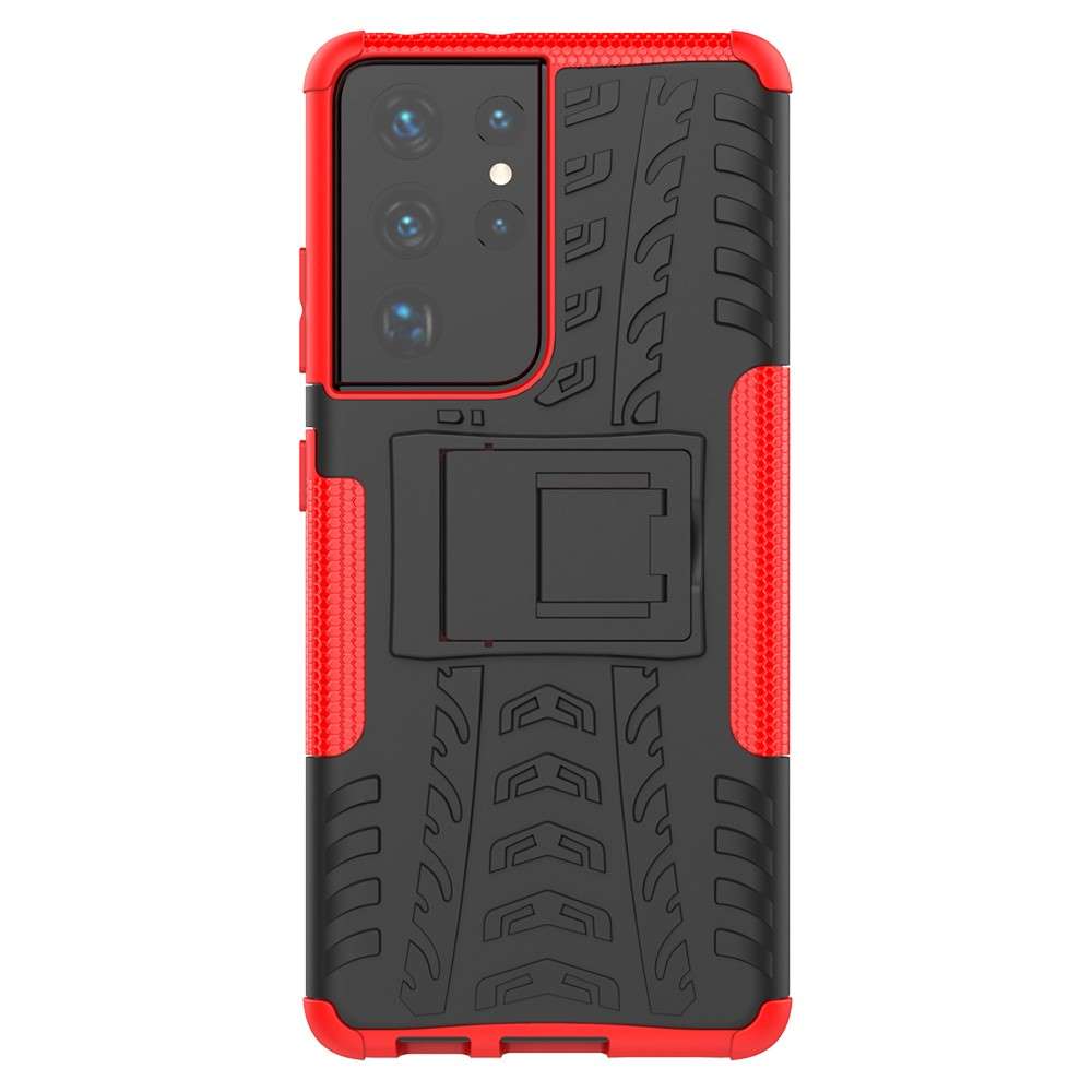 Outdoor Hülle für Samsung Galaxy S21 ULTRA Tire Rutschfest Stand PC TPU Case
