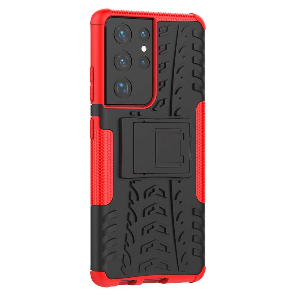 Outdoor Hülle für Samsung Galaxy S21 ULTRA Tire Rutschfest Stand PC TPU Case