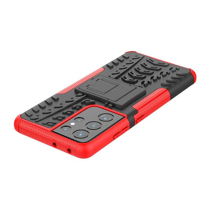Outdoor Hülle für Samsung Galaxy S21 ULTRA Tire Rutschfest Stand PC TPU Case