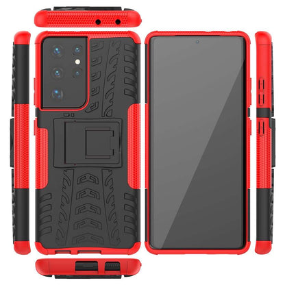 Outdoor Hülle für Samsung Galaxy S21 ULTRA Tire Rutschfest Stand PC TPU Case