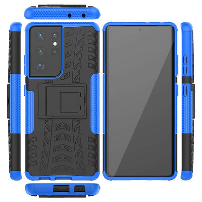 Outdoor Hülle für Samsung Galaxy S21 ULTRA Tire Rutschfest Stand PC TPU Case
