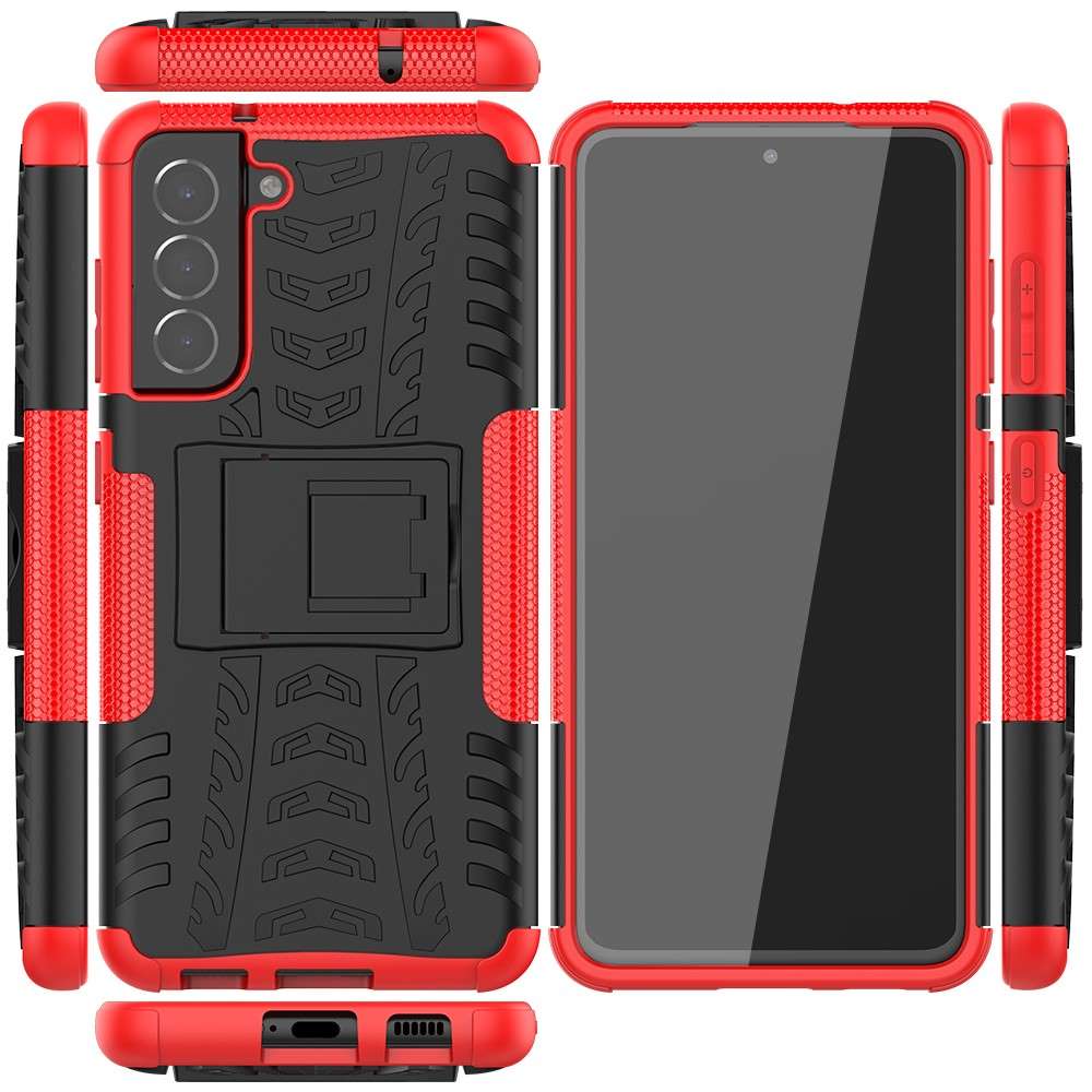 Outdoor Hülle für Samsung Galaxy S21 FE Tire Rutschfest Kickstand Schutz Cover