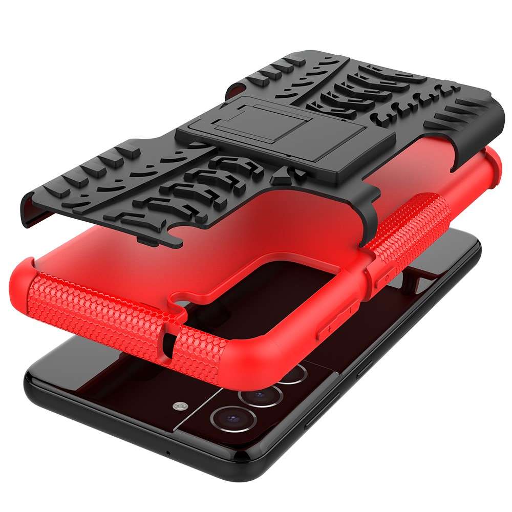 Outdoor Hülle für Samsung Galaxy S21 FE Tire Rutschfest Kickstand Schutz Cover