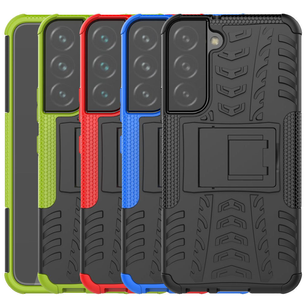 Outdoor Hülle für Samsung Galaxy S22 Tire Rutschfest Kickstand PC TPU Cover Case