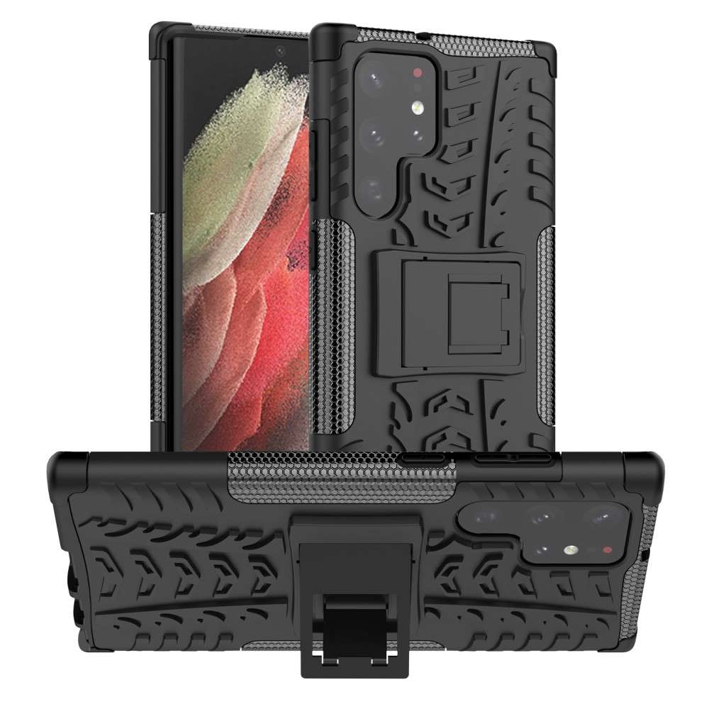 Outdoor Hülle für Samsung Galaxy S22 ULTRA Tire Rutschfest Stand PC TPU Case