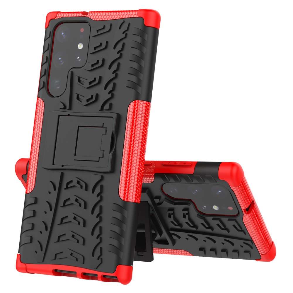 Outdoor Hülle für Samsung Galaxy S22 ULTRA Tire Rutschfest Stand PC TPU Case