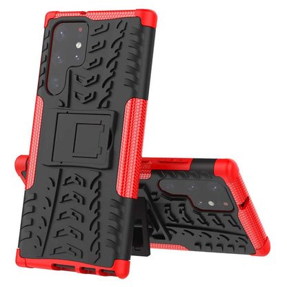 Outdoor Hülle für Samsung Galaxy S22 ULTRA Tire Rutschfest Stand PC TPU Case