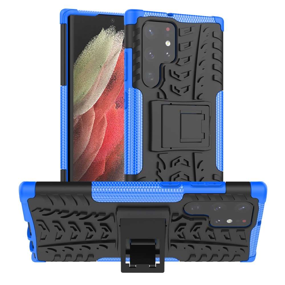 Outdoor Hülle für Samsung Galaxy S22 ULTRA Tire Rutschfest Stand PC TPU Case