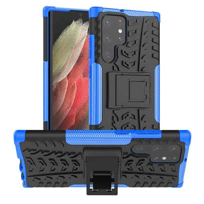 Outdoor Hülle für Samsung Galaxy S22 ULTRA Tire Rutschfest Stand PC TPU Case