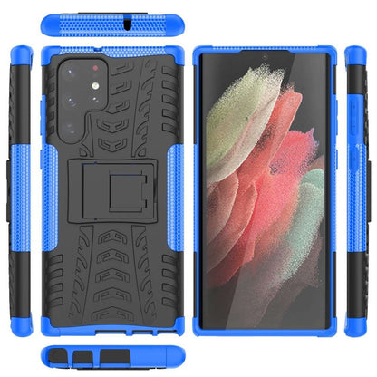 Outdoor Hülle für Samsung Galaxy S22 ULTRA Tire Rutschfest Stand PC TPU Case