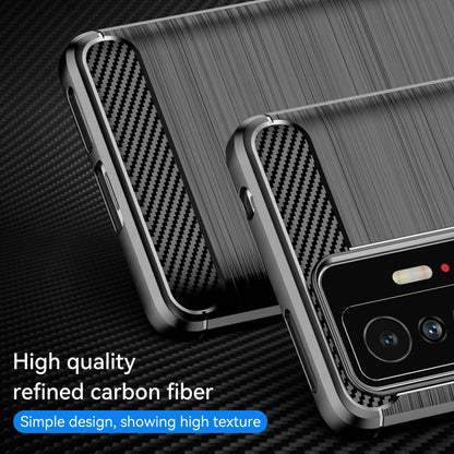 TPU Hülle für Xiaomi 11T 11T PRO Carbon Fiber Skin Brushed Schutzcover Soft Case