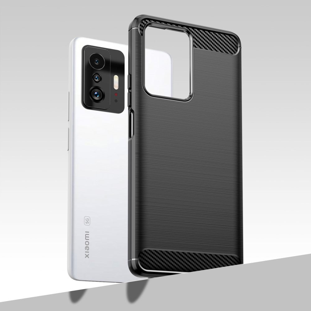 TPU Hülle für Xiaomi 11T 11T PRO Carbon Fiber Skin Brushed Schutzcover Soft Case