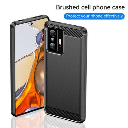 TPU Hülle für Xiaomi 11T 11T PRO Carbon Fiber Skin Brushed Schutzcover Soft Case
